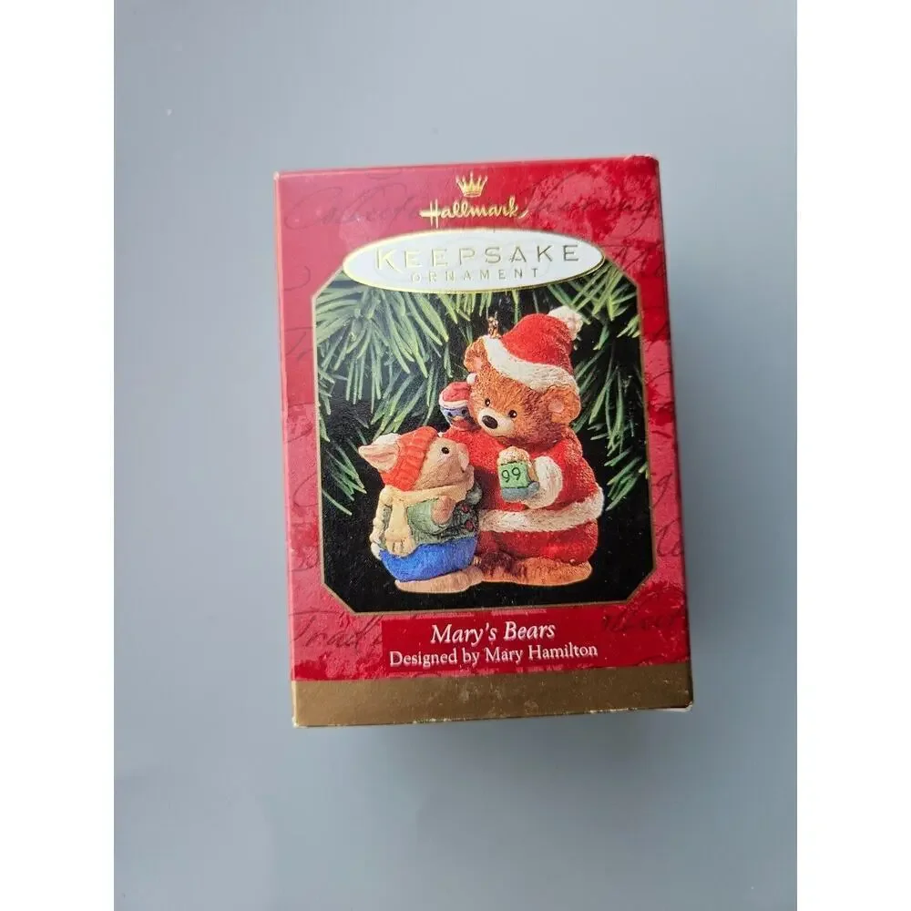 Vintage Hallmark 1999 Mary's Bears Keepsake Ornament Christmas Santa Suit